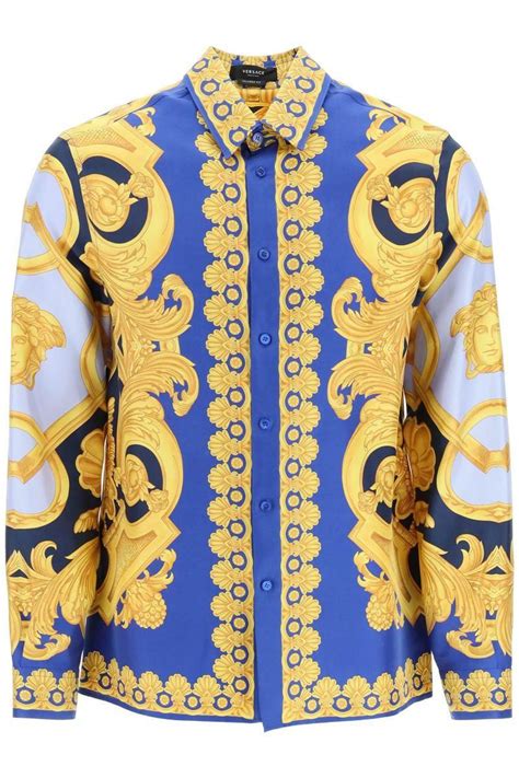 versace men's button down|Versace barocco shirts.